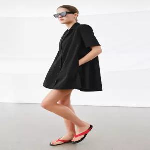 ZARA ZW 컬렉션 포플린 숏 원피스 - 블랙 2106/588/800