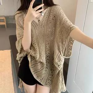 여자 수영장 해변 휴양지 패션 브이넥 비치 커버업