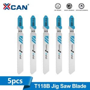 XCAN 5피스 HCS 직소 블레이드 T118B 76mm 고탄소강 목재 절단 도구용 T-샹크