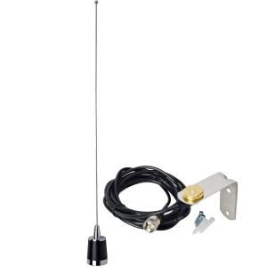 HYS 아마추어 안테나 듀얼 밴드 NMO 20인치 VHF 144 / UHF 430MHZ L 형상 마운트 모바일 브래킷 W 13피트 RG58 동축 케이블 NMO에서 UHF남성 /PL259로 모토로라 켄우드 미들랜드 라디오용