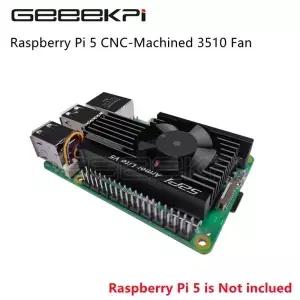 GeeekPi Raspberry Pi 5 CNC 가공 방열판 냉각 팬 알루미늄 합금 쿨러
