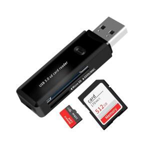 PC 노트북 맥 윈도우 리눅스 크롬 SDXC SDHC SD MMC RS-MMC 마이크로 SDXC SDHC 카드 및 UHS-I 카드용 USB 3.0 SD 리더 - 포함 없음. (USB BLACK2)