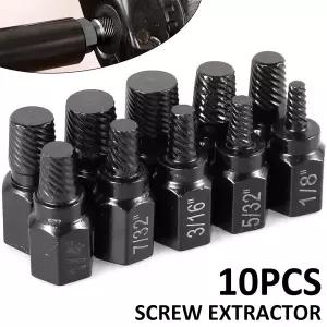 10Pcs 나사 추출기 드릴 비트 세트 합금강 손상된 나사 리무버 멀티 스플라인 볼트 추출기 깨진 볼트