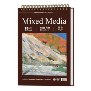 모퍼니 혼합 미디어 스케치북 11x14, 50매 - 110파운드 / 180gsm 두께의 페인팅 용지 | 혼합 미디어 패드 및 수채화 스케치북, 청소년용 및 예술가용 페인팅 용품.