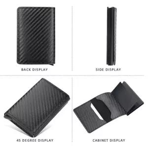 TBZ 카본 팝업 카드 홀더 탄소섬유 RFID 지갑 머니 클립 팝업 RFID 탄소섬유