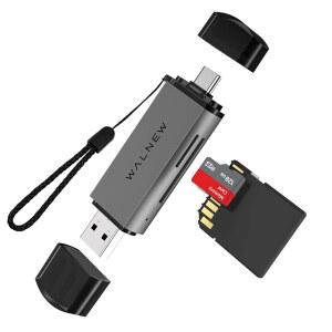 SD 카드 리더 WALNEW USB 3.0 및 USBC TO /TF 메모리 어댑터 맥 맥북호환 컴퓨터 /PC 노트북 패드 10 폰 15 프로 /MAX 삼성호환 삼성제품호환 안드로이드 호환 폰 UHSI SDHC /SDXC /MICROSD 지원