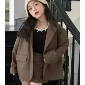 가을 의류용 신상 패션 세트 단색 분위기 있는 라펠 스몰 슈트 하프 스커트 투피스