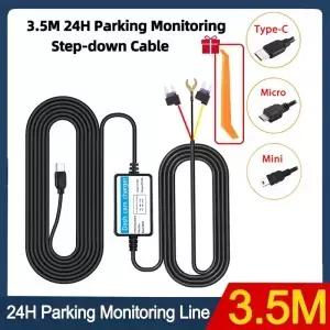 2.5A 3.5m 24H 주차 자동차 대시 캠 DVR 12-24v 하드와이어 케이블 키트 스텝다운 라인