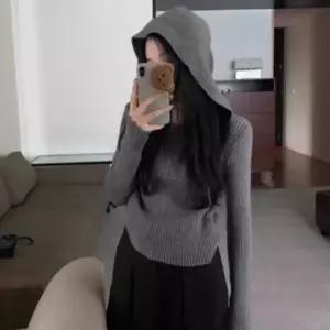 골지 슬림 후드니트티 긴팔 봄 가을 니트
