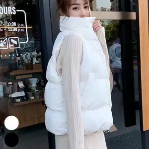 하이넥 오버핏 패딩조끼 여성 데일리 조끼