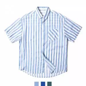 TBZ 마린 스트라이프 오버핏 반팔셔츠 여름셔츠 남자반팔셔츠
