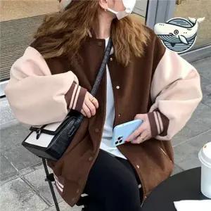 포근한 기모 겨울 야구 점퍼 루즈핏 캐주얼 여성아우터 여성점퍼 캐주얼점퍼 학생점퍼