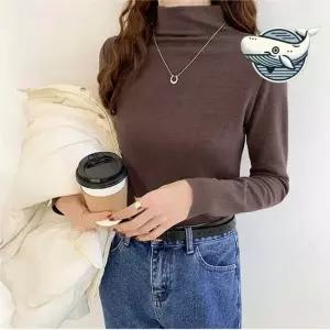 반폴라 긴팔 티셔츠 기본 데일리 아이템 여성목폴라 여성니트티 여성목폴라니트