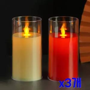 TBZ 장식용품 LED 다용도 리얼양초(대)-12cm x3개 기둥초