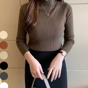 반폴라 반목티 티셔츠 골지 티셔츠 데일리 가을 겨울 이너