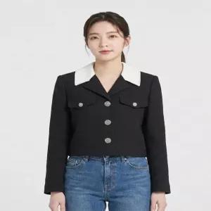 에꼴드파리/드라로얄 배색카라 크롭 자켓 RB34WJCM35Z1337729