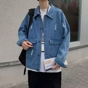 [RIZPICK]청자켓 데님자켓 워싱 남성 루즈핏청 캐주얼 간절기 봄가을 코트
