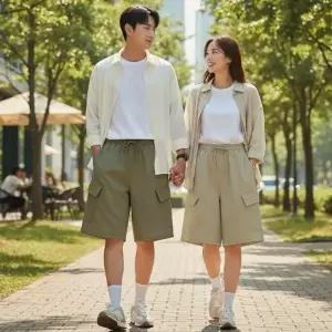 여자 SS 체형커버 건빵 버뮤다 고무줄 바지