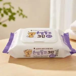 [콩심팥심]반려동물 손발 엉덩이 티슈 80매 강아지 고양이 전용 위생 펫 물티슈