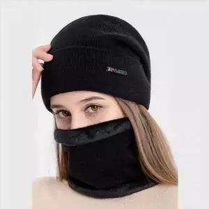 크리스 넥워머 비니모자세트(블랙) 남여공용 방한모자