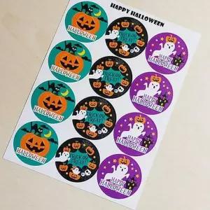 스티커 해피 할로윈 유령 호박 포장 선물 꾸미기 12P