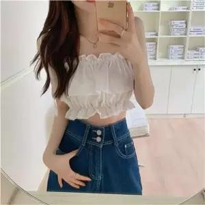 나시상점 여성 민소매 프릴 끈나시 하이웨이스트 레이어드나시