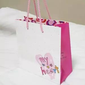 미니쇼핑백 핑크쇼핑백 코팅 종이 하트 가방 종이백 선물용 예쁜