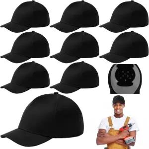 8Pcs 야구 범프 캡 안전 하드햇 헬멧 통기성 모자와 탈부착 가능한 ABS 내부 쉘 폼 패드 클래식 스타일