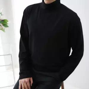 [엠클로]남자 오버핏 스판 기본 무지 울 보니 기모 목폴라