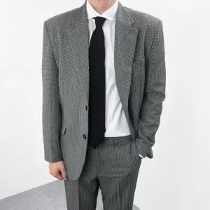 [엠클로]남자 클래식 빅사이즈 기본핏 투버튼 윈저 체크 싱글자켓 2컬러