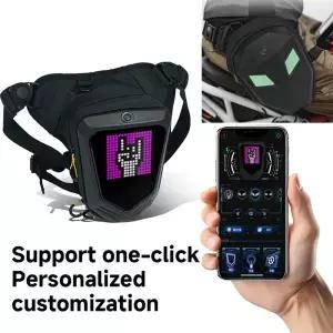 방수 남성용 LED 오토바이 자전거 사이드 레그 백 DIY 스마트 디스플레이 허리 휴대폰 힙 범 크로스바디