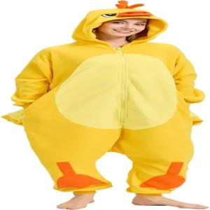 모닝플라이 어른 노란 오리 원피스 잠옷 동물 크리스마스 할로윈