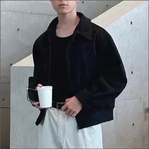 [하프클럽/]남자 간절기 블루종 카라자켓 아우터 2컬러 집업 스웨이드