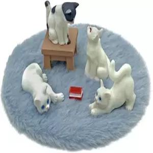 1/12 스케일 액세서리가 있는 인형의 집 고양이 미니 가구 모델 나무 미니어처(다채색심플)