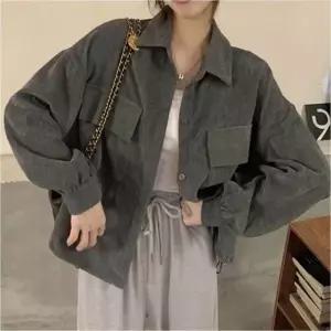 [하프클럽/]자켓 골덴 간절기 여자 코듀로이 포근한 카라 아우터