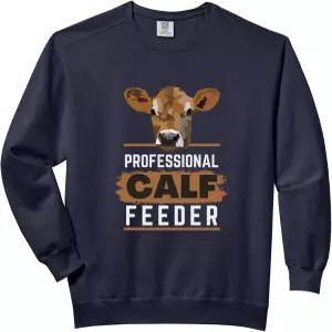 전문 송아지 먹이기 재미있는 농사 편안한 색상의 스웨트셔츠