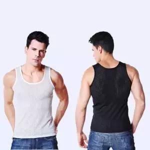 여름 시원한 미우 편한 아이스 쿨 메쉬 남 러닝 나시