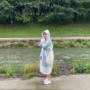 [하프클럽/]경량폼 레이디스 레인코트 화이트컬러프리미엄 반투명