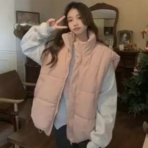 [하프클럽/]하이칼라 걸박시핏 볼륨 패딩조끼 조끼 지퍼클로징 윈터 조끼