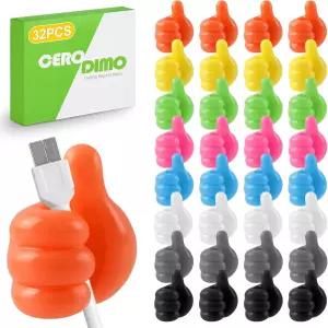 Ceroo 32 PCS 크리에이티브 실리콘 엄지손가락 업 벽걸이 케이블 열쇠 메이크업 브러시 책상 정리함을 위한