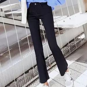 [하프클럽/]슬림핏 스타일링 엘라스틱 레이디스 일상 슬랙스 부츠컷청바지