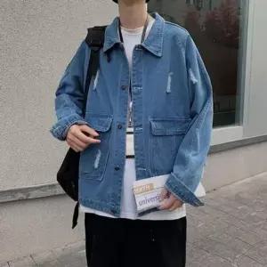 [하프클럽/]시그니처 유즈드 워싱블루진 점퍼 트러커자켓 맨즈 숏자켓 골덴