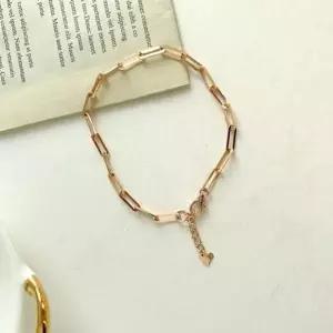 아무 플렛 체인 팔찌14k화이트골드17.5cm 데일리