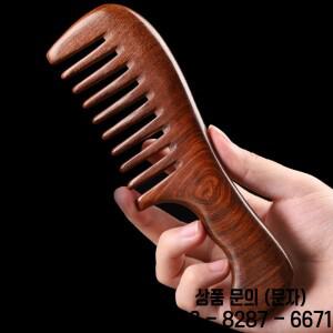 천연 백단향 헤어 빗 정전기 방지 나무 마사지기 긴 넓은 엉킴 YY32