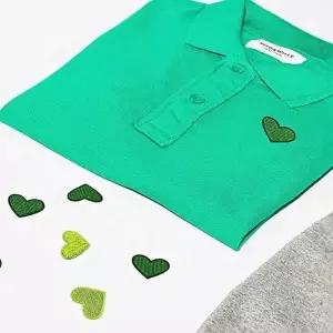 [아우트66]하트 의류 패치 데일리 초록 소품 와펜 DIY