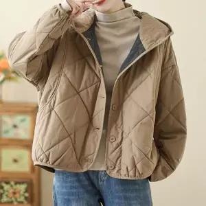 [하프클럽/]데일리룩 은창)릴렉스핏 다이아몬드 후디 스티치퀼팅 점퍼 재킷