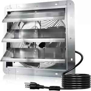 1.8미터 POWER LOGIC 코드 760CFM 저소음 알루미늄 루버 배기 팬이 장착된 Hiorucet 7인치 셔터 벽 온실