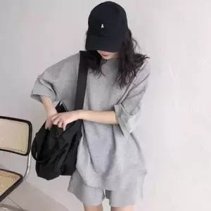 깔끔한 무지 여자 반팔티 반바지 위아 트레 여성 세트