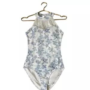 홀터넥 취미 시스루 펄 색상 성인 레오타드 발레리나 발레복 플라워 발레