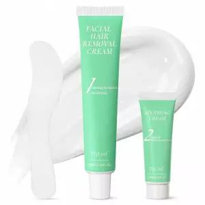 여성용 2분 페이셜 제모 크림 민감성 피부용 순한 2단계 키트 50ml+30ml 윗입술 복숭아 퍼지 제거 진정